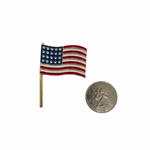 ✨USA American Flag Pin Classic Enamel Brooches National Flag Patriotic Pin - Picture 4 of 5